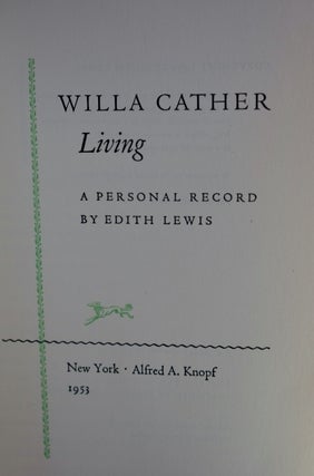 Willa Carter Living A Personal Record by Edith Lewis