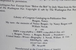 My Turn: The Memoirs Of Nancy Reagan - the memoirs of Nancy Reagan