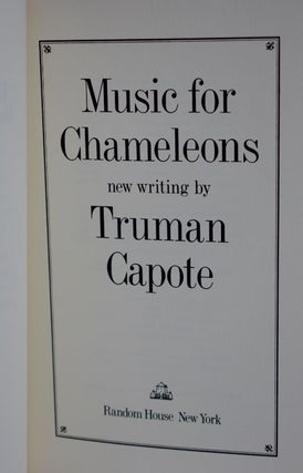 Music For Chameleons new writings